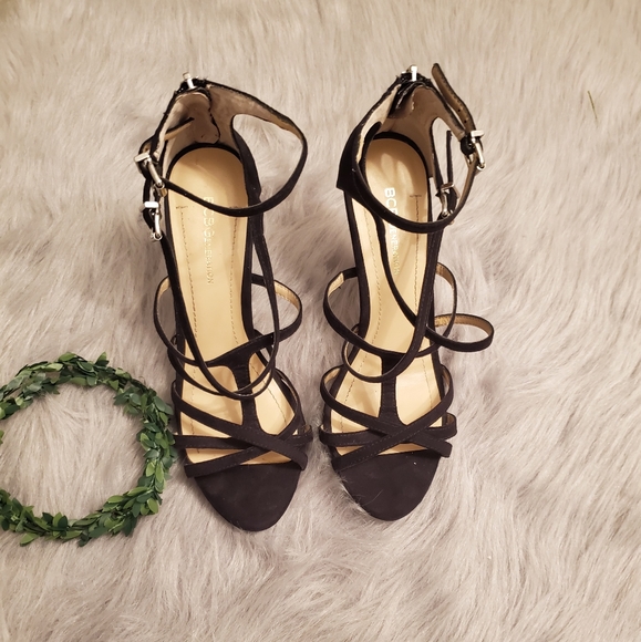 BCBGeneration Black Platform Ankle Strap Heel - Picture 2 of 8